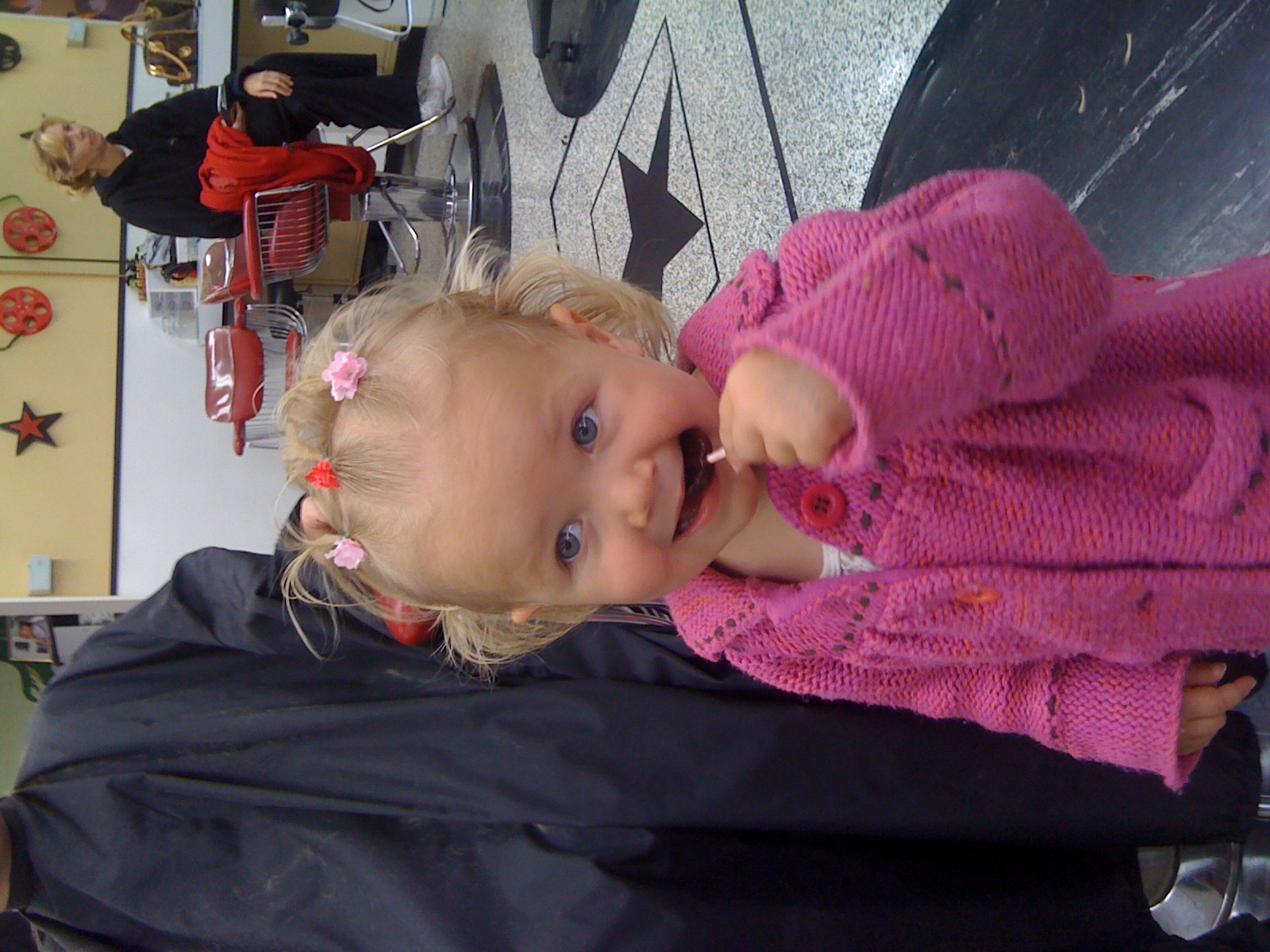 Indi with a lollipop