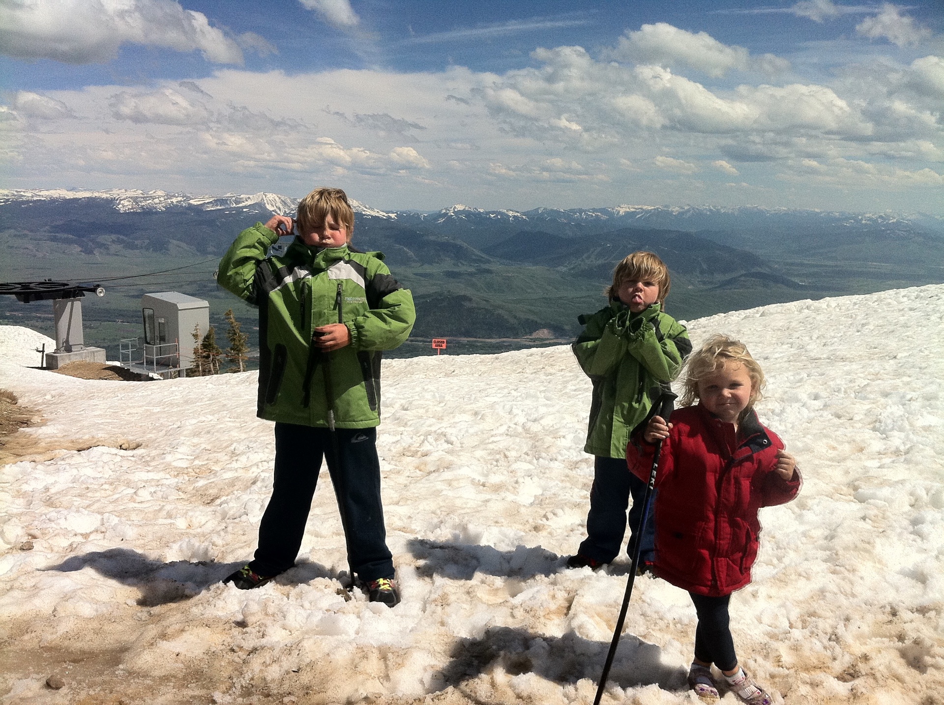 Indi on the mountain with her brothers