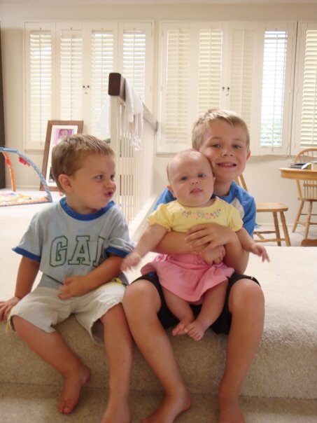 Baby Indi with her two brothers