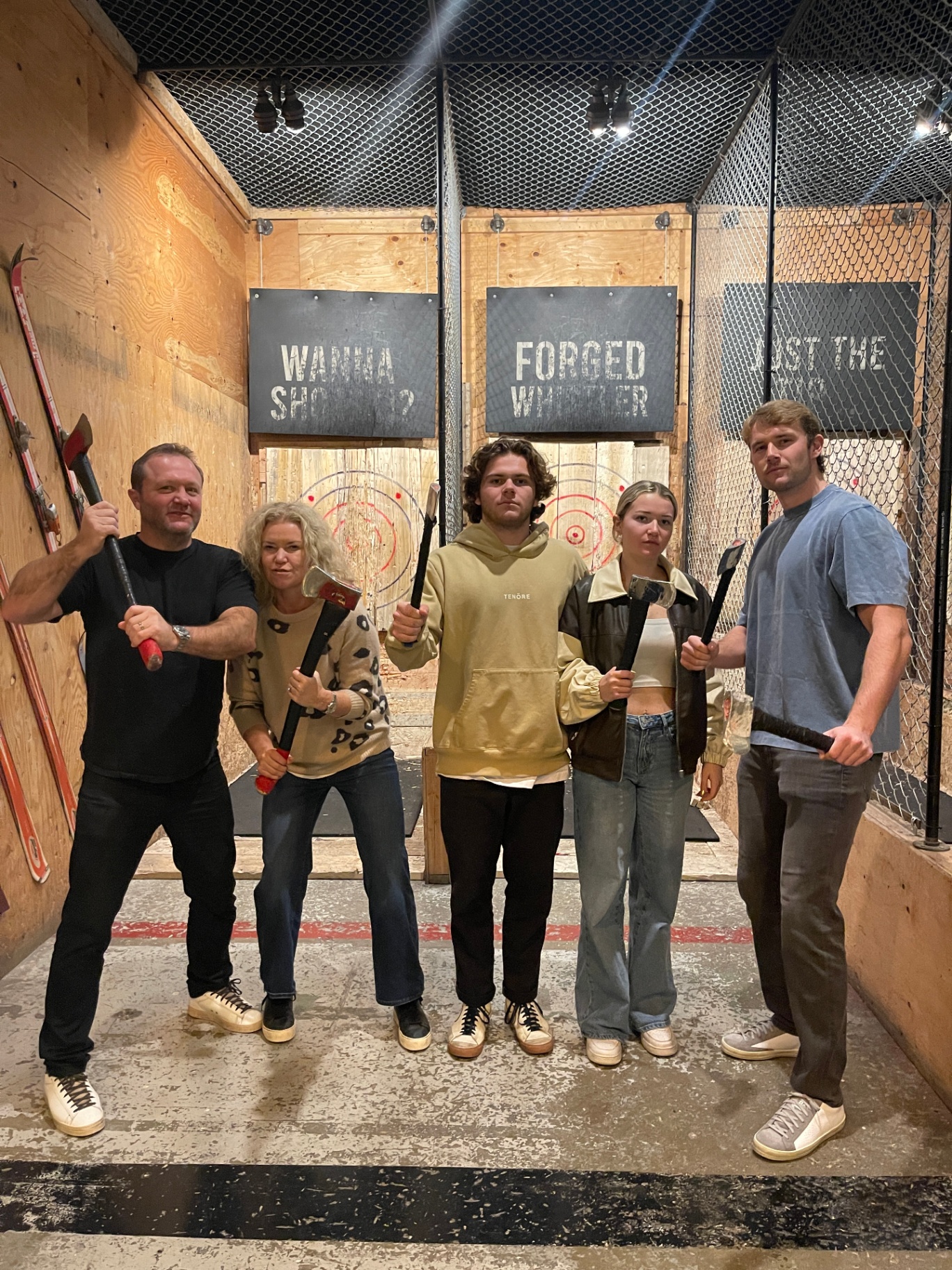Family axe throwing in Whistler
