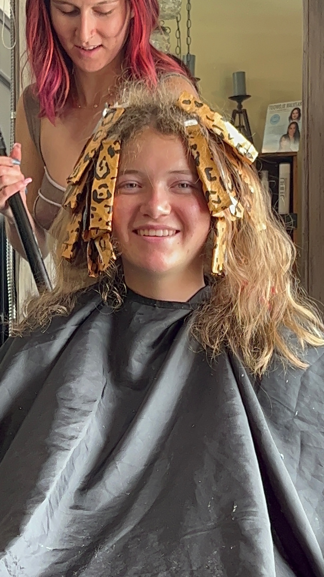 Indi getting her hair done